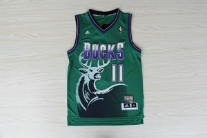 Maillot De Basket Milwaukee Bucks Monta Ellis 11 Back to Ancient Big Deer Head Tissus Sportif Fans Edition Vert